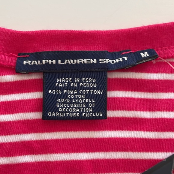 Ralph Lauren sport pink and white striped tank size medium - Picture 3 of 3